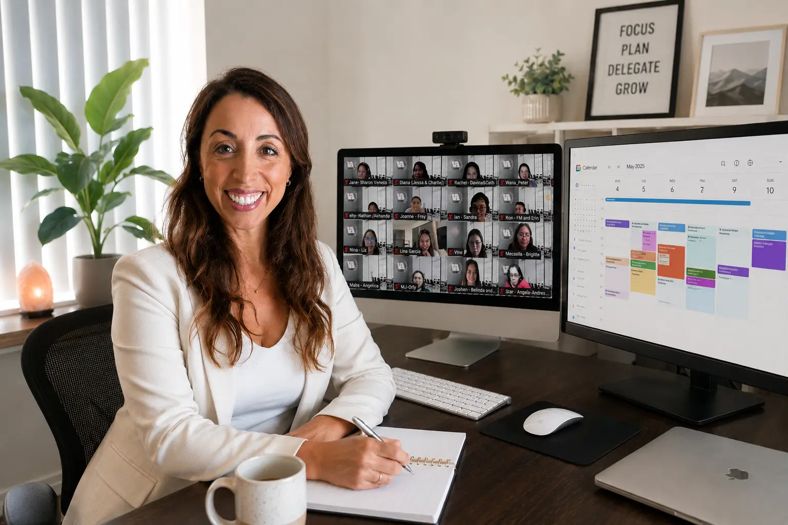 Virtual assistant managing team meetings and calendar scheduling.